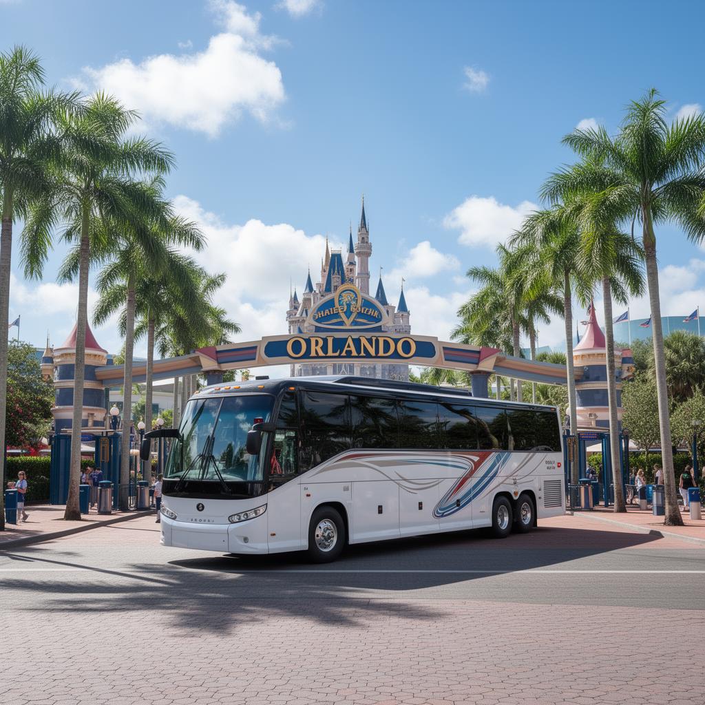 Seniors arriving at theme park
